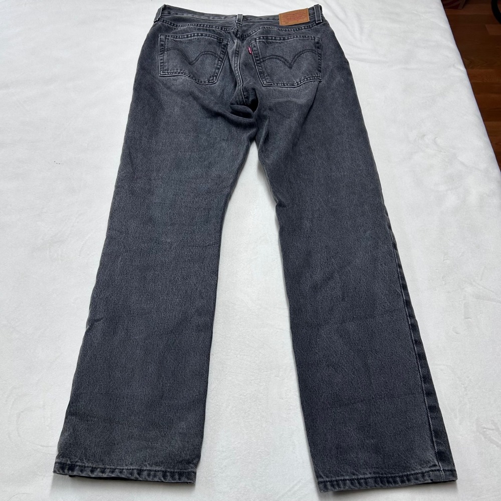 Levis Premium 501 Original Fit Jeans Mens 28x30 Washed Black Button Fly Denim - Picture 2 of 12